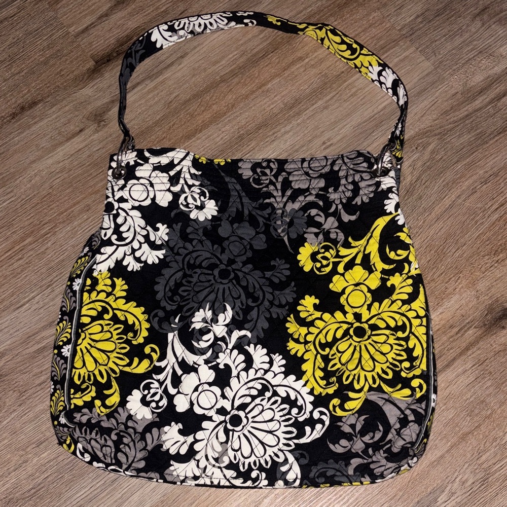 Vera Bradley Stylish Black and Yellow Floral Women's Bag
